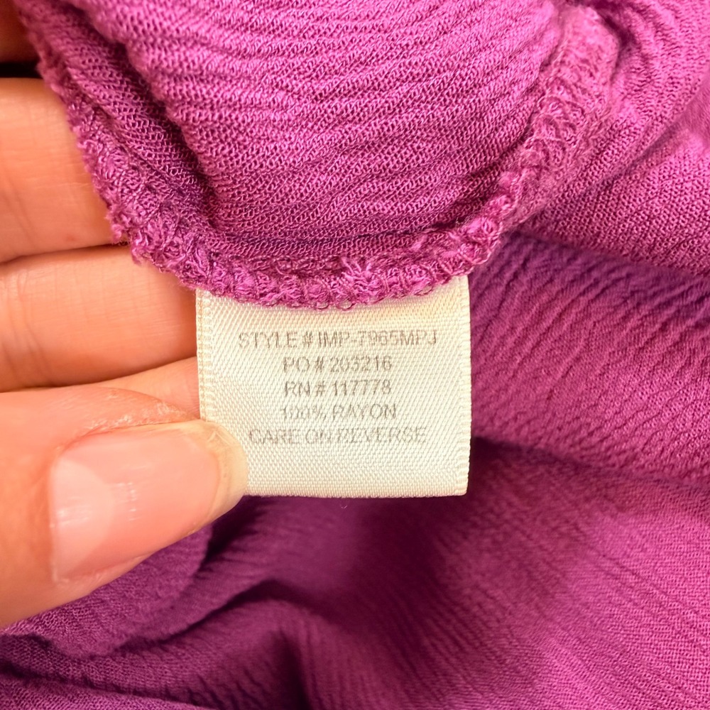 Lovestitch Magenta Purple Gauze Maxi Dress Adjustable Straps Pockets S/M - Picture 9 of 9